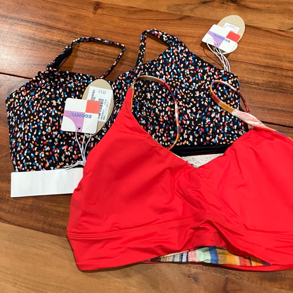 Lot of 2 Prana Reversible swim tops